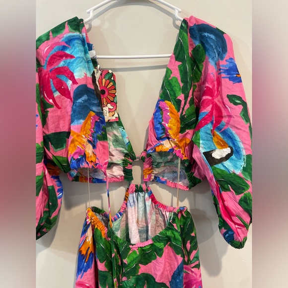 Farm Rio x Anthropologie Printed V-Neck Cutout Midi Dress - Picture 7 of 7